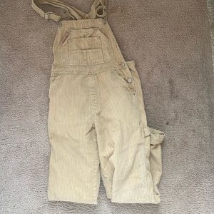 VINTAGE tan Corduroy OVERALLS !